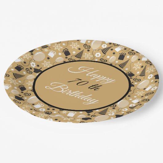 Personalisiertes Jahr Geburtstag Pappteller (Schrägansicht)