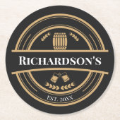 Personalisiertes Jahr Runder Pappuntersetzer (Vorderseite)