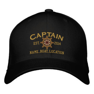 Personalisiertes Jahr und Name Captain Wheel Bestickte Kappe