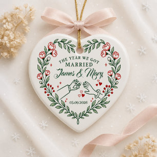 Personalisiertes Jahr Wir Haben Hochzeit Schmuck Keramik Ornament