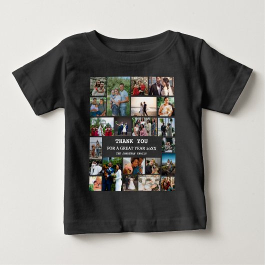 Personalisiertes Jahresende 22 FotoCollage Baby T-shirt (Vorderseite)