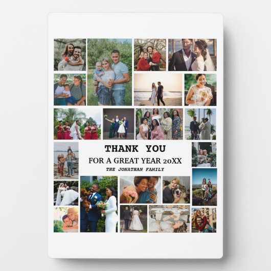 Personalisiertes Jahresende 22 FotoCollage Fotoplatte (Vorderseite)