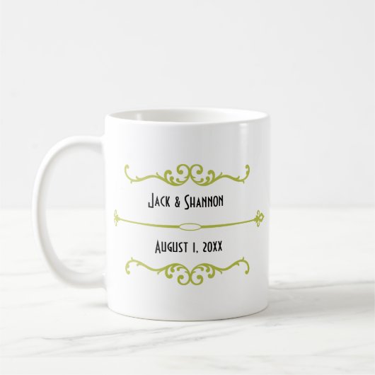 Personalisiertes Jahrestags-Tassen-Geschenk Kaffeetasse (Links)