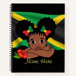 Personalisiertes jamaikanisches Flag Girl Spiral N Notizblock