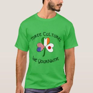 Personalisiertes Japan Irland USA Shamrock Herren T-Shirt
