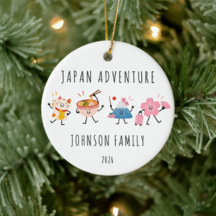 Personalisiertes Japan-Reise-Weihnachtsornament Keramik Ornament