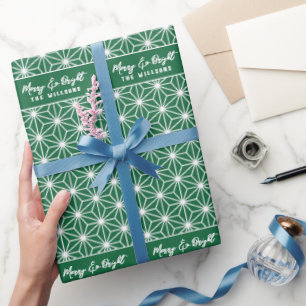 Personalisiertes Japandi-Weihnachtspapier Geschenkpapier