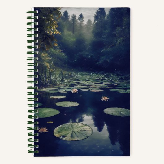 personalisiertes Journal "Dunkle Ätherische Gewäss Notizblock (Vorderseite)