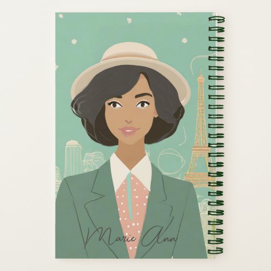 Personalisiertes Journal "Nostalgic for Paris" Notizblock (Rückseite)