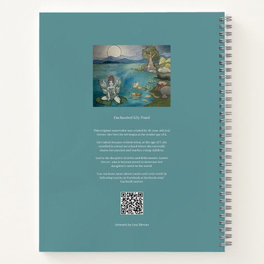 personalisiertes Journal "Verzauberter Lily Pond" Notizblock (Rückseite)