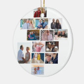 Personalisiertes Jubiläum 13 FotoCollage Keramik Ornament (Links)
