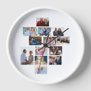 Personalisiertes Jubiläum 13 FotoCollage Uhr