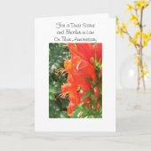 Personalisiertes Jubiläum der BlumenSchwester Karte (Gelbe Blume)