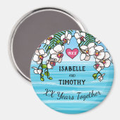 Personalisiertes Jubiläum Tropical Beach Orchideen Magnet (Vorderseite/Rückseite)