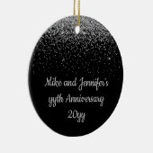 Personalisiertes Jubiläumsgeschenk Black Silver Pr Keramik Ornament (Rechts)