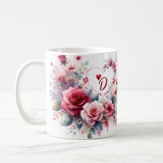 Personalisiertes Jubiläumsgeschenk mit Herz Kaffeetasse (Links)