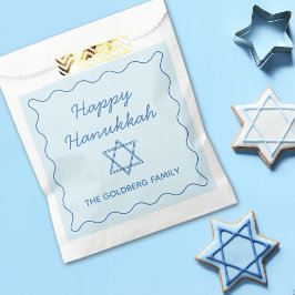 Personalisiertes jüdisches Star Blue Happy Hanukka Geschenktütchen