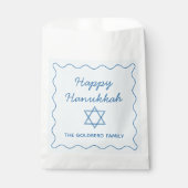 Personalisiertes jüdisches Star Blue Happy Hanukka Geschenktütchen (Vorderseite)