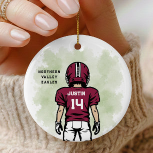 Personalisiertes Jugendfußball-Ornament Keramik Ornament