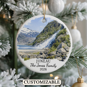 Personalisiertes Juneau-Ornament, Benutzerdefinier Keramik Ornament