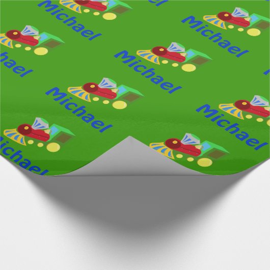 Personalisiertes Jungen-Zug-Papier Geschenkpapier (Ecke)