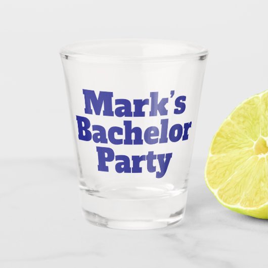 Personalisiertes Junggesellen-Geschenk Schnapsglas (Vorderseite)