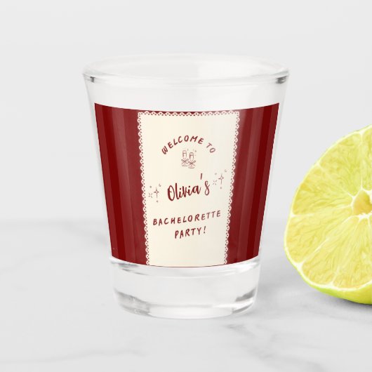 Personalisiertes Junggesellinnen-Abschied Schießgl Schnapsglas (Vorderseite)