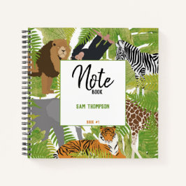 Personalisiertes Jungle Animals Safari Kids Journa Notizblock