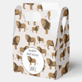 Personalisiertes Jungle Lion Tiermuster Geburtstag Geschenkschachtel (Geöffnet)