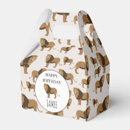 Personalisiertes Jungle Lion Tiermuster Geburtstag Geschenkschachtel