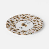 Personalisiertes Jungle Lion Tiermuster Geburtstag Pappteller (Schrägansicht)