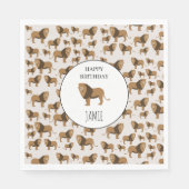 Personalisiertes Jungle Lion Tiermuster Geburtstag Serviette (Vorderseite)