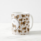 Personalisiertes Jungle Lion Tiermuster Kaffeetasse (VorderseiteRechts)