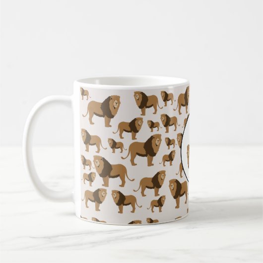 Personalisiertes Jungle Lion Tiermuster Kaffeetasse (Links)