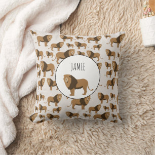 Personalisiertes Jungle Lion Tiermuster Kissen