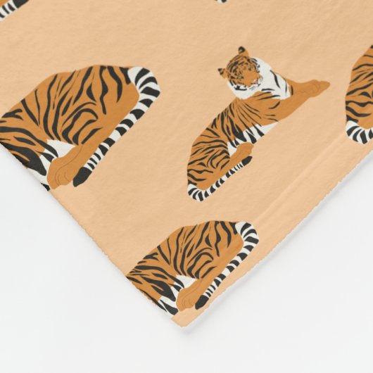 Personalisiertes Jungle Tiger Tiermuster Fleecedecke (Ecke)