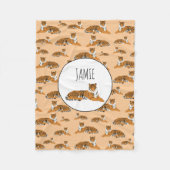 Personalisiertes Jungle Tiger Tiermuster Fleecedecke (Vorderseite)