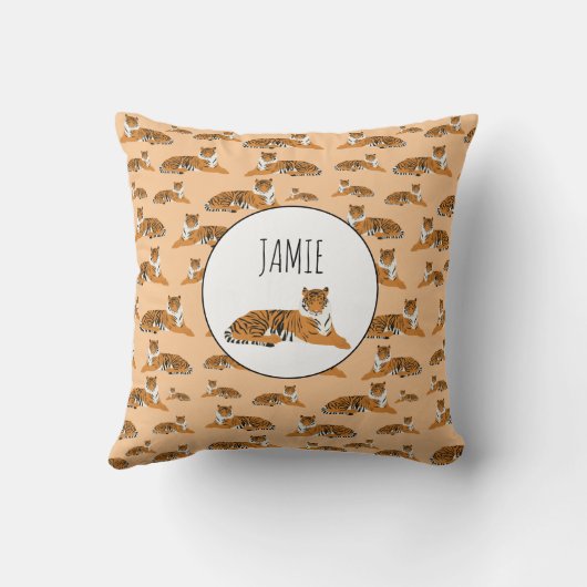 Personalisiertes Jungle Tiger Tiermuster Kissen (Rückseite)