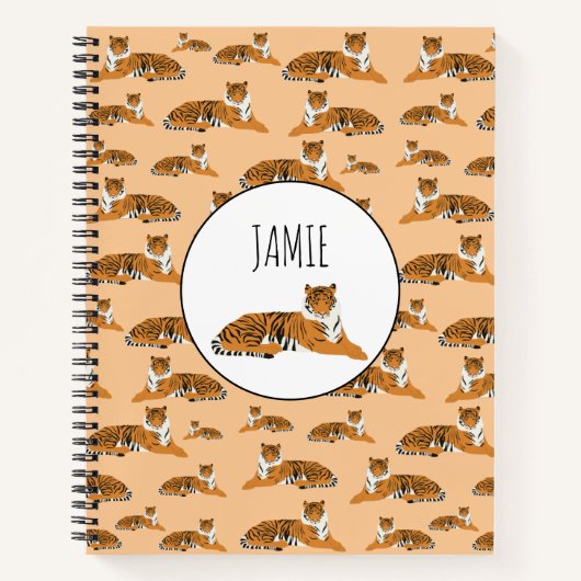 Personalisiertes Jungle Tiger Tiermuster Notizblock (Vorderseite)