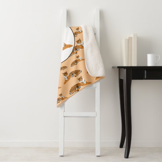 Personalisiertes Jungle Tiger Tiermuster Sherpadecke (Beispiel)