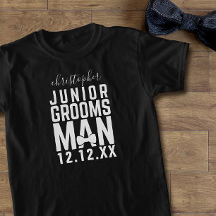 Personalisiertes Junior-Groomsman-Schwarz-T-Shirt T-Shirt