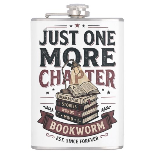 Personalisiertes Just One More Chapter Est 1985 Bu Flachmann (Vorderseite)