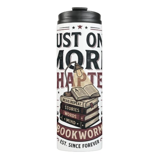Personalisiertes Just One More Chapter Est 1985 Bu Thermosbecher (Vorderseite)