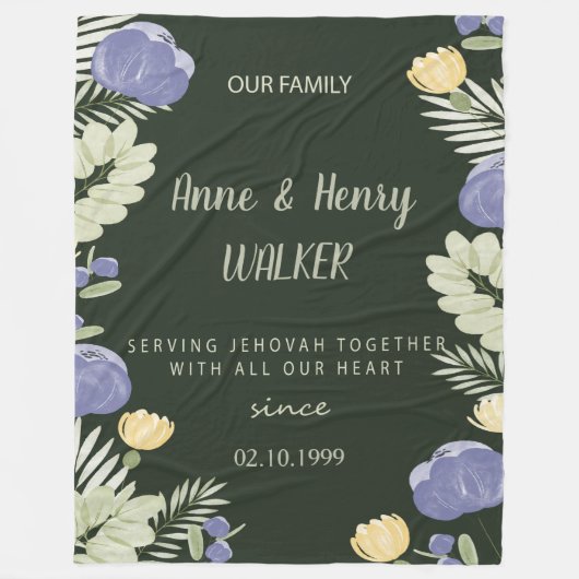 Personalisiertes JW-Jubiläumsgeschenk Fleecedecke (Vorderseite)