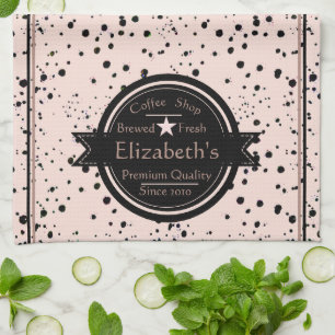 Personalisiertes Kaffeehaus-Logo Küchentuch