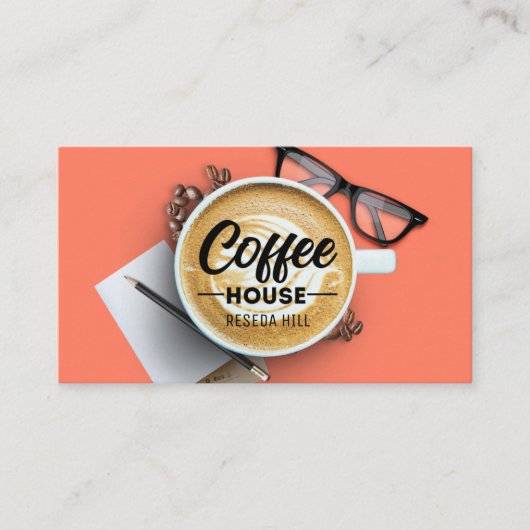Personalisiertes Kaffeehaus Visitenkarte (Vorderseite)