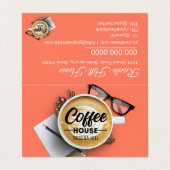 Personalisiertes Kaffeehaus Visitenkarten (Außenseite Aufgefaltet)
