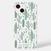 Personalisiertes Kaktus-botanisches Muster Case-Mate iPhone Hülle (Rückseite)