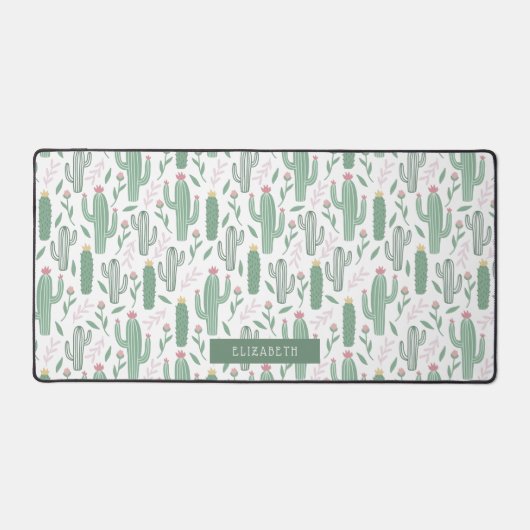 Personalisiertes Kaktus-botanisches Muster Schreibtischunterlage (Vorderseite)