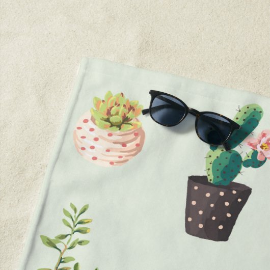 Personalisiertes Kaktus-Druck-Badetuch Strandtuch (Beispiel)
